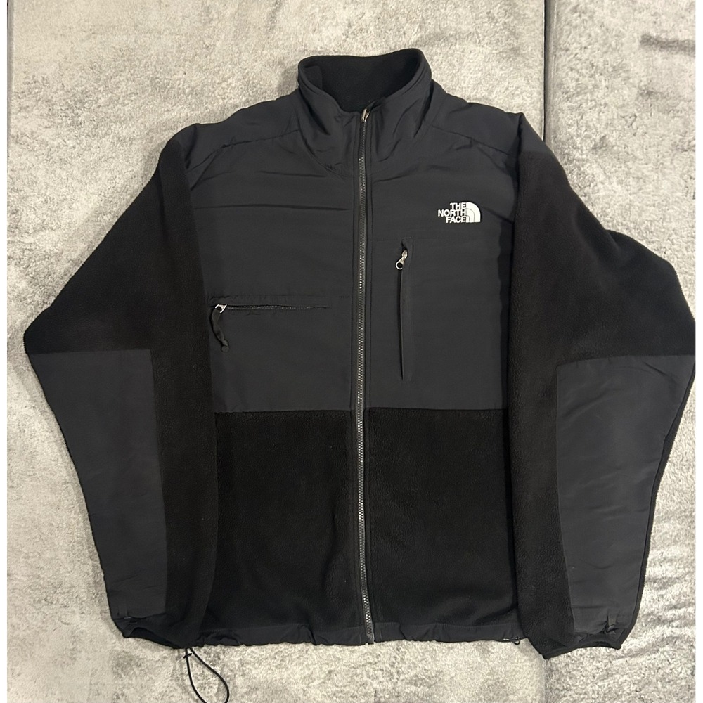 The North Face Mens Denali Fleece Jacket Black Full Zip Size L